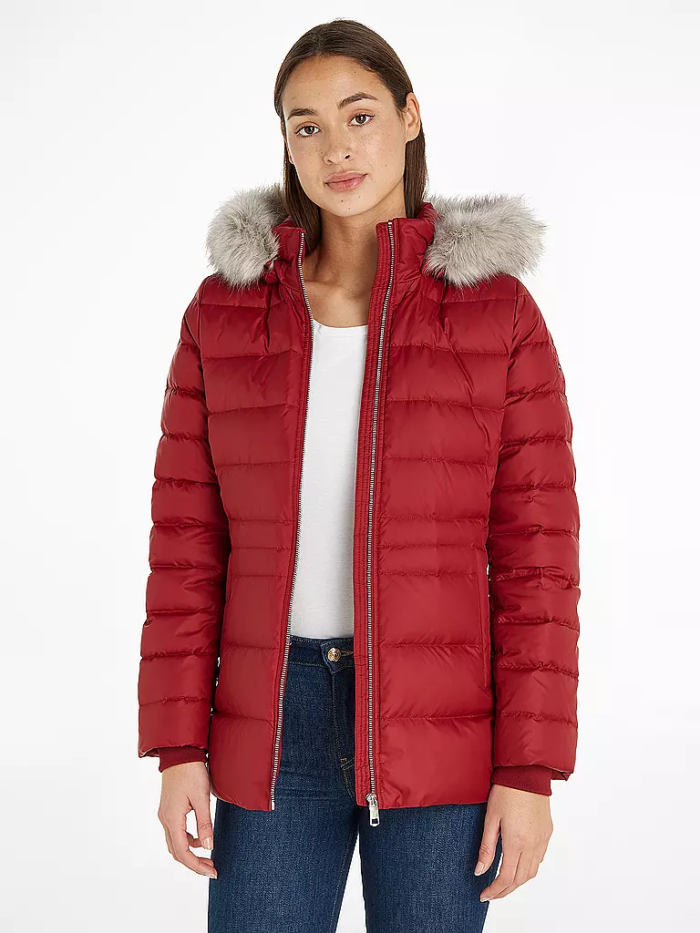 TOMMY HILFIGER Daunensteppjacke dunkelrot