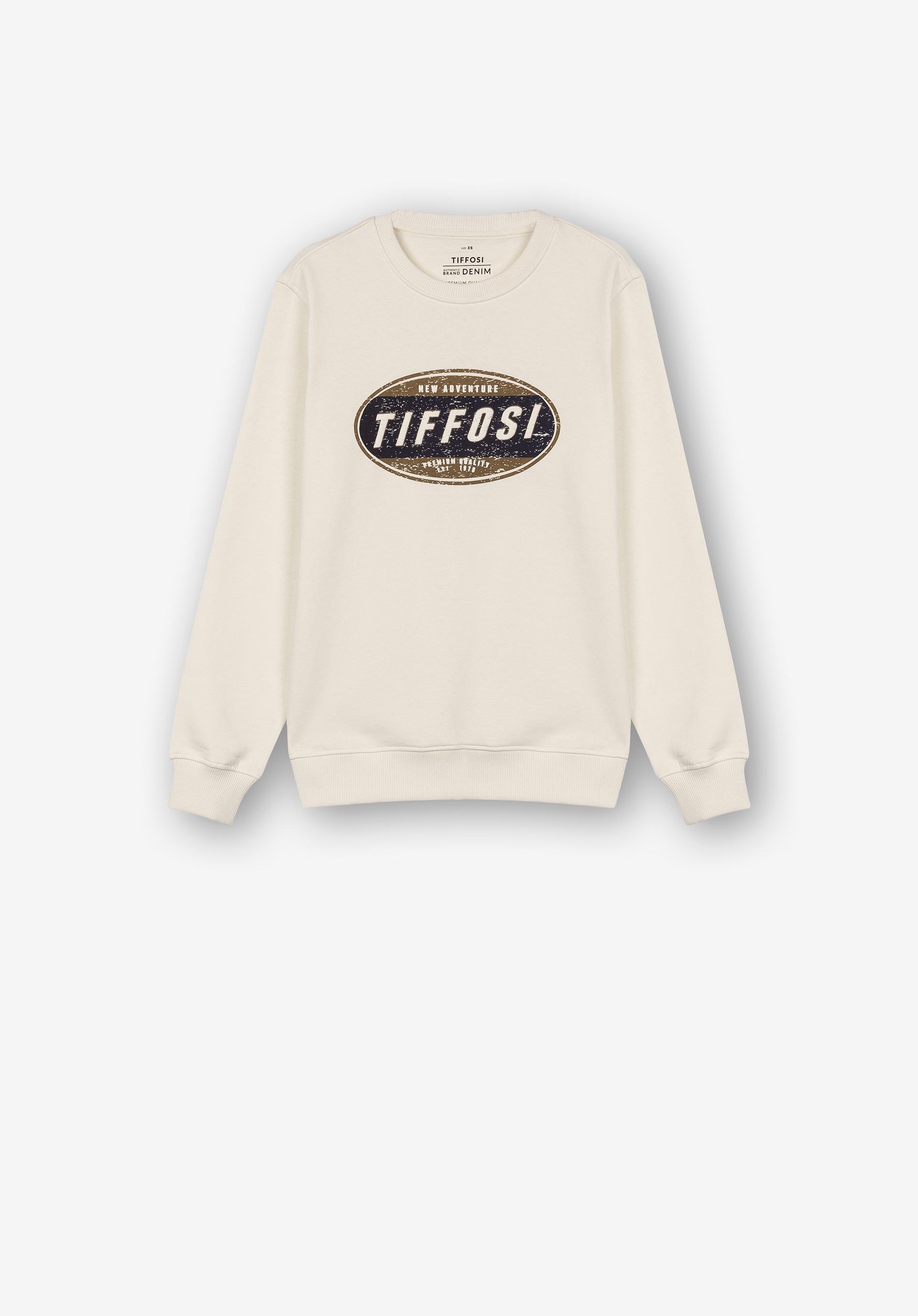 Sweatshirt Estampado Frontal com Relevo