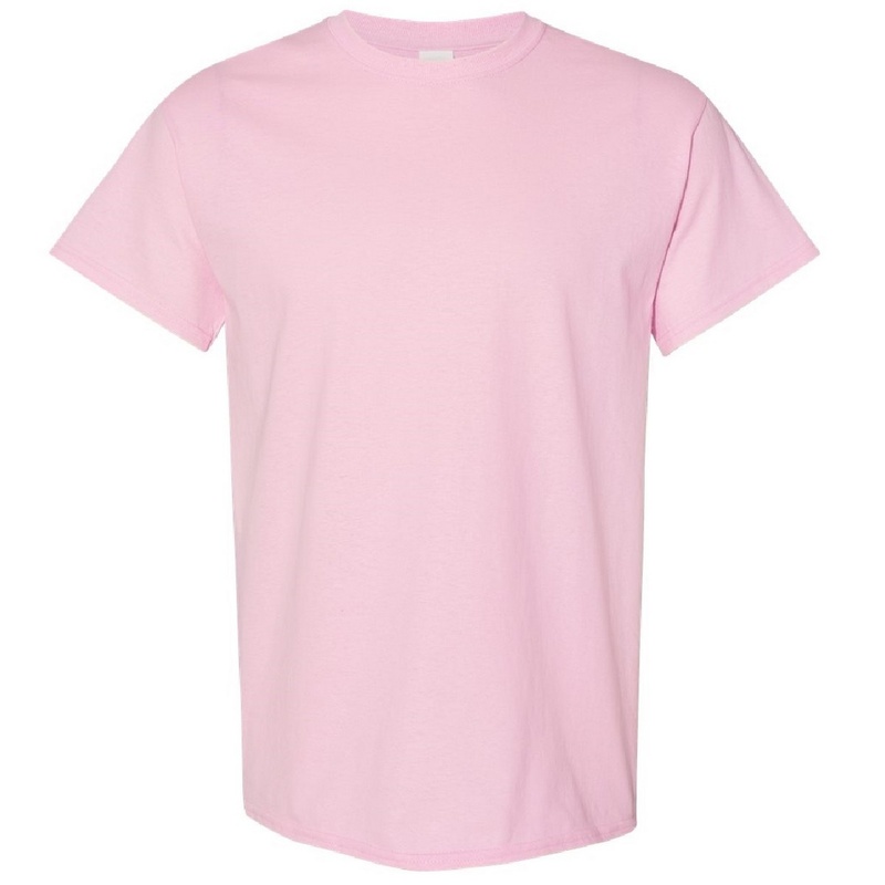Camiseta básica de manga curta Gildan Heavy Cotton, 100% algodão grosso.