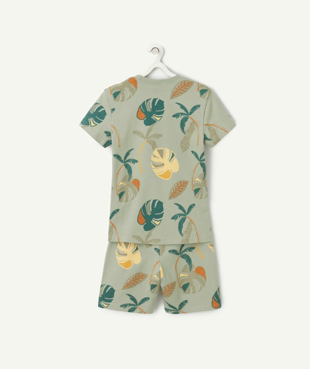 pyjama manches courtes garçon en coton bio thème feuilles