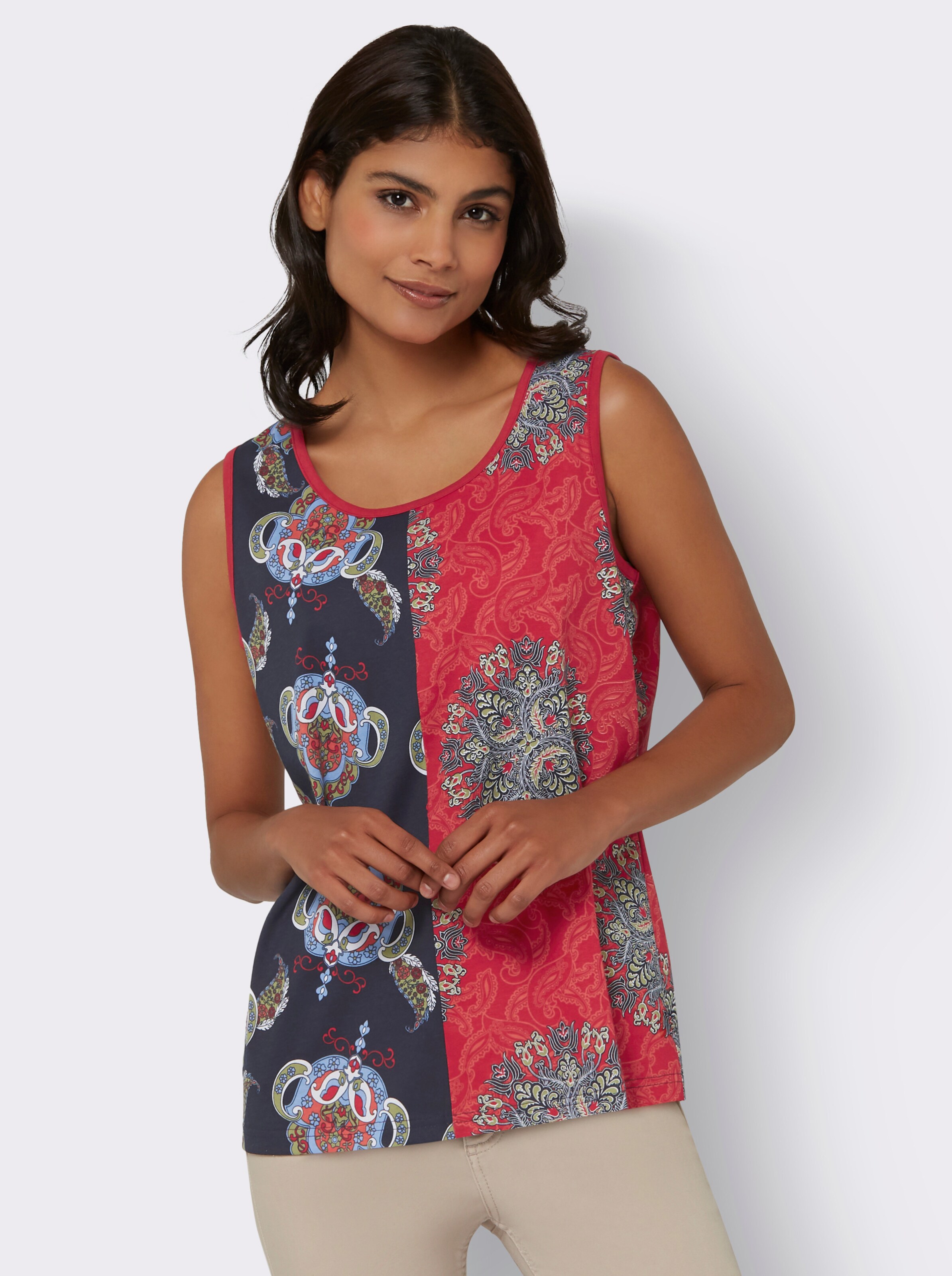Shirttop in Patchwork-Optik