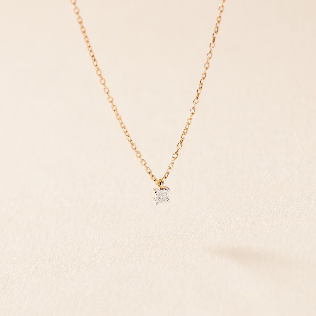 Collier Mei Or Jaune Diamant