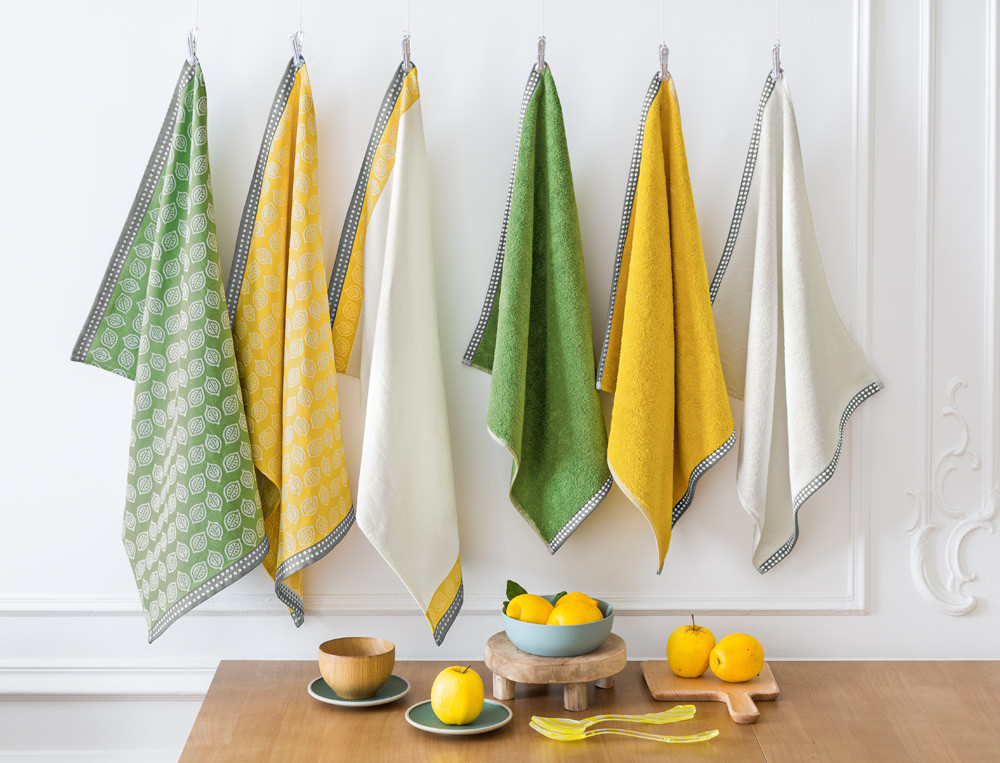 Lot de 3 essuie-mains-Couleurs citron