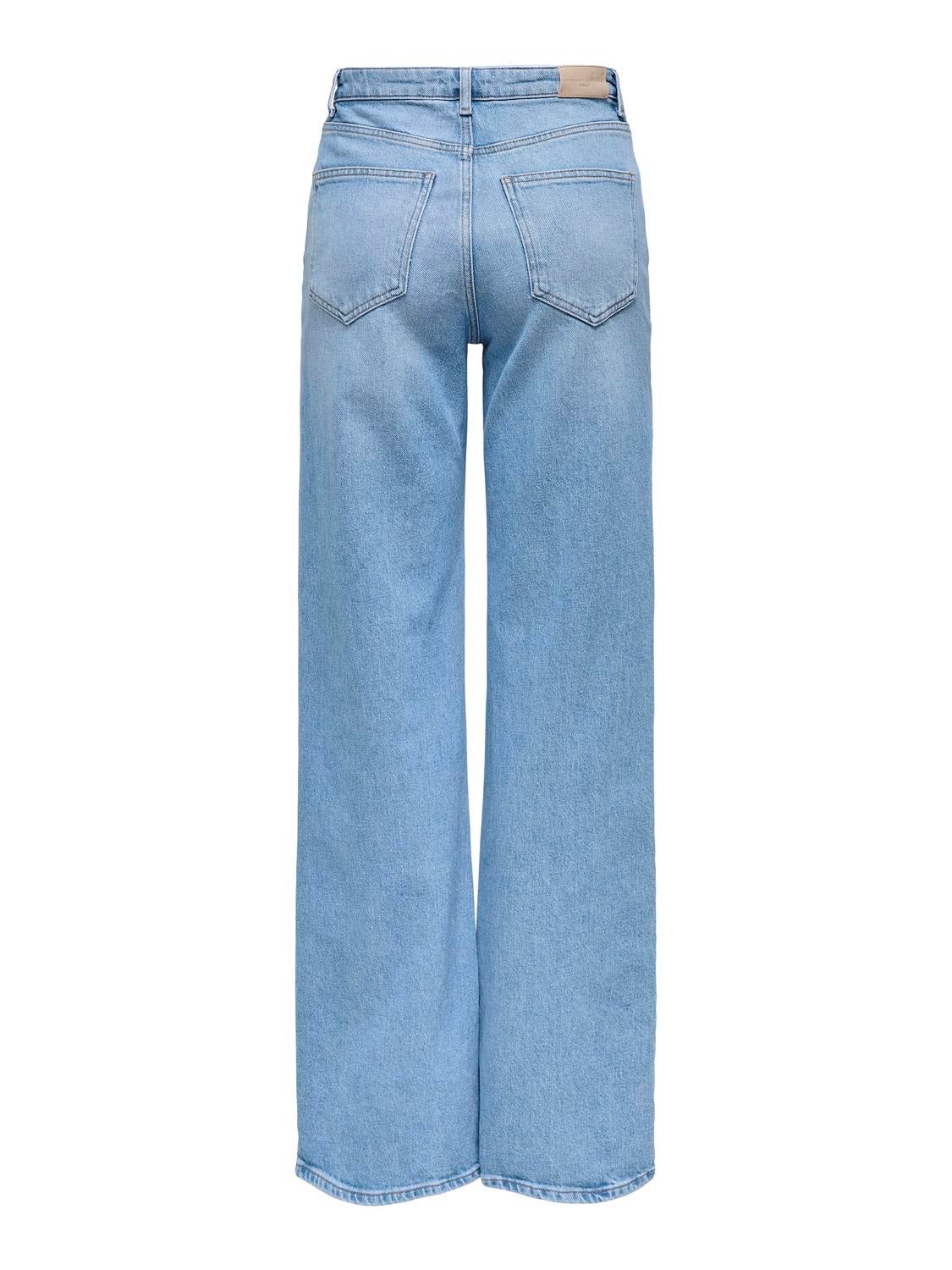 ONLJUICY Hohe Taille Weiter Beinschnitt Jeans Light Blue Denim