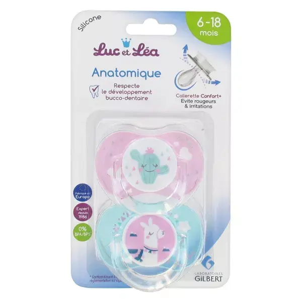 Chupeta Anatômica de Silicone Luc and Léa Edição Limitada Duo Lhama Cacto 6-18 meses
