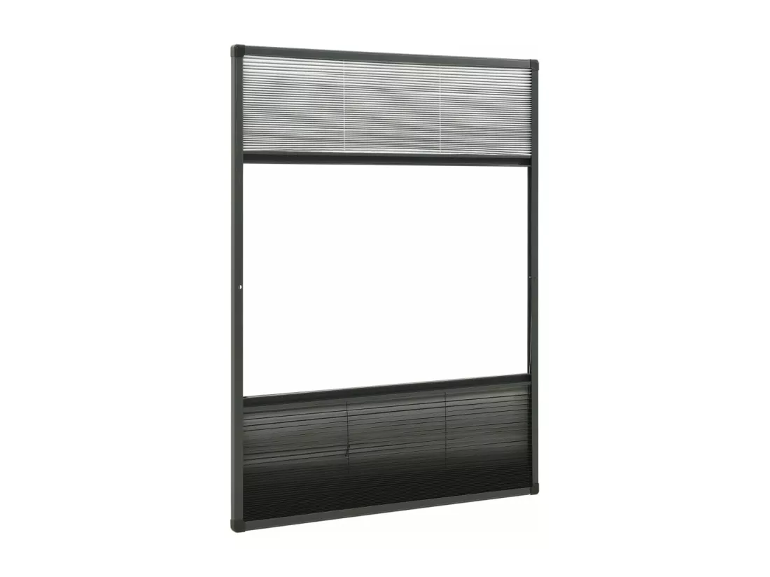 Moustiquaire plissée pour fenêtre Aluminium 80x120 cm