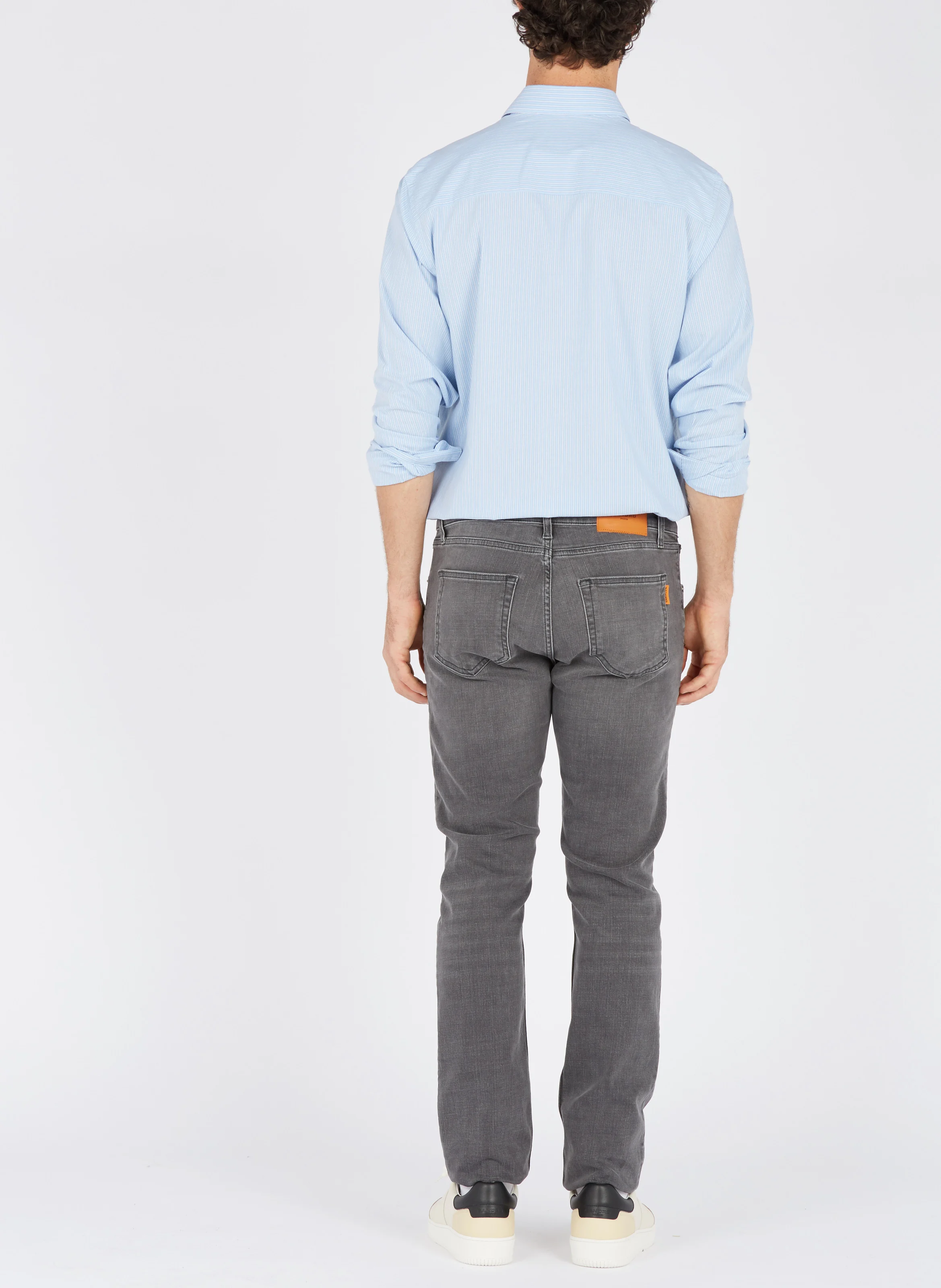 Jean slim taille normale en coton stretch | Gris