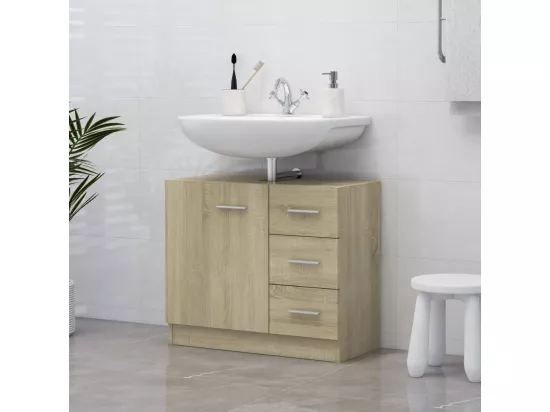 Armoire d'évier Chêne sonoma 63x30x54 cm Bois d'ingénierie