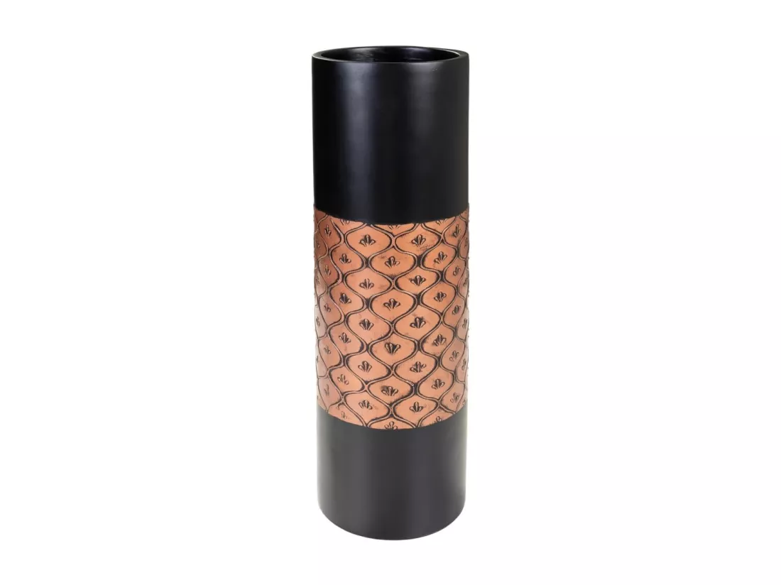 Vase noir et doré 15x15x50h