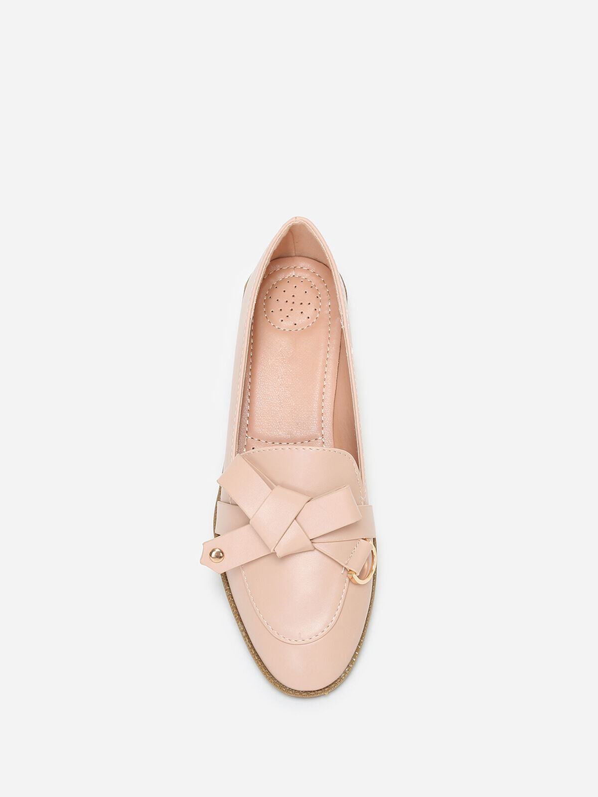 Mocassins avec nœud en simili- Beige