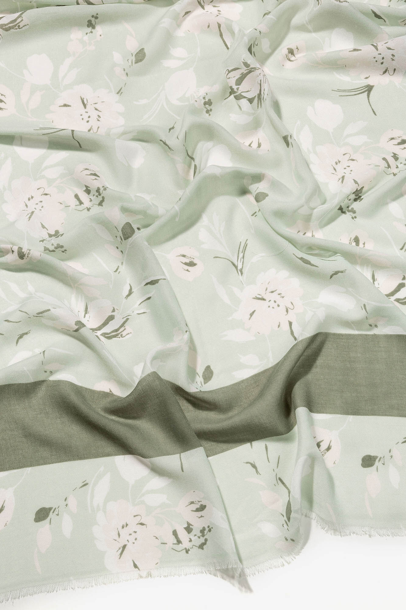 Lenço com estampa floral - Verde