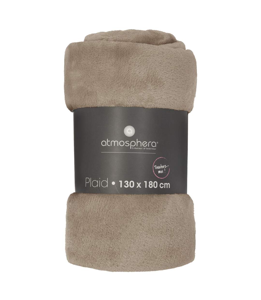Grand plaid en Flanelle uni - 180x130 cm - Beige Lin
