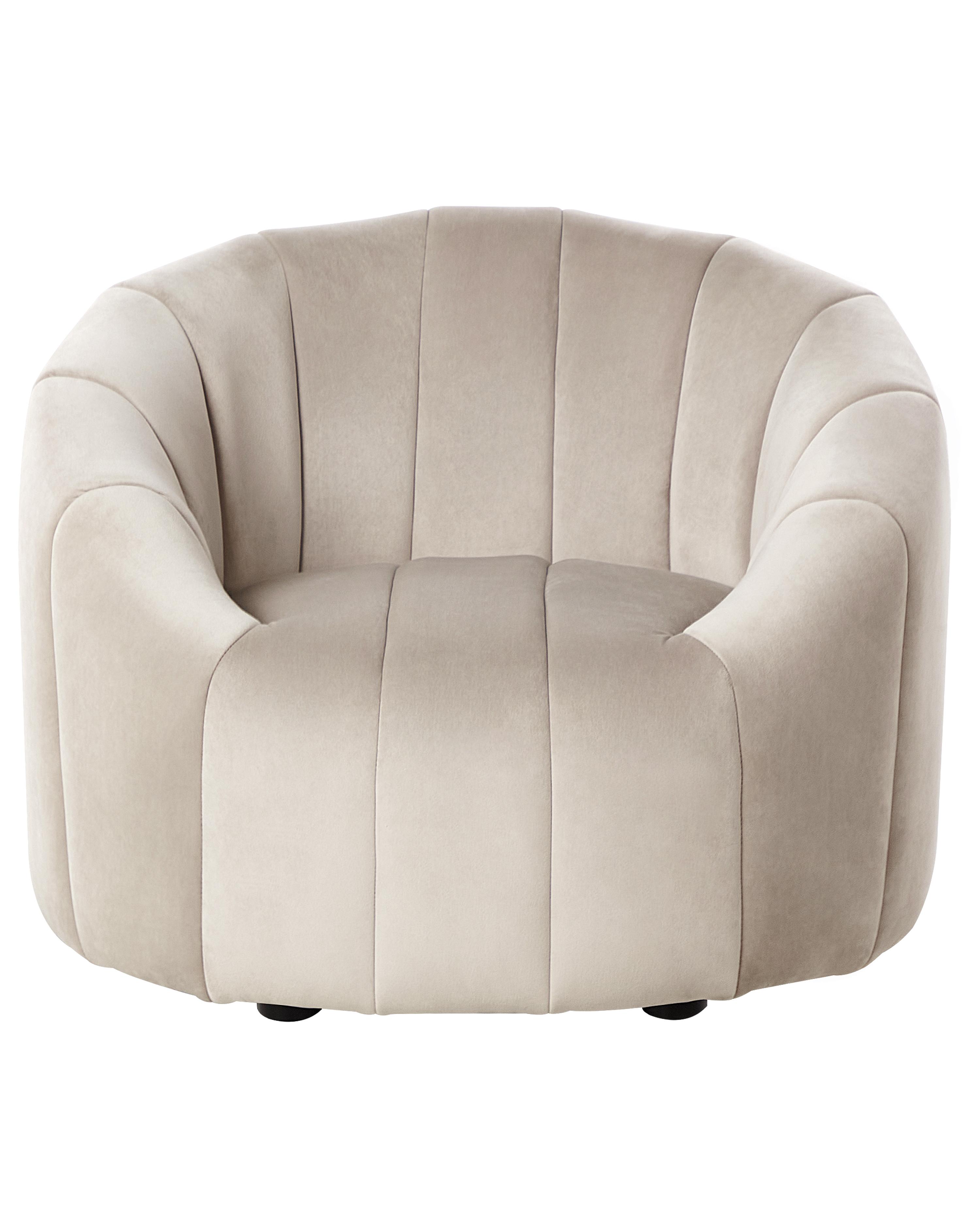 Fauteuil MALUNG Fluweel Beige