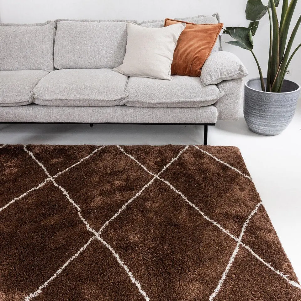 Interieur05 berber vloerkleed Nea roest/creme - 190 x 135 cm