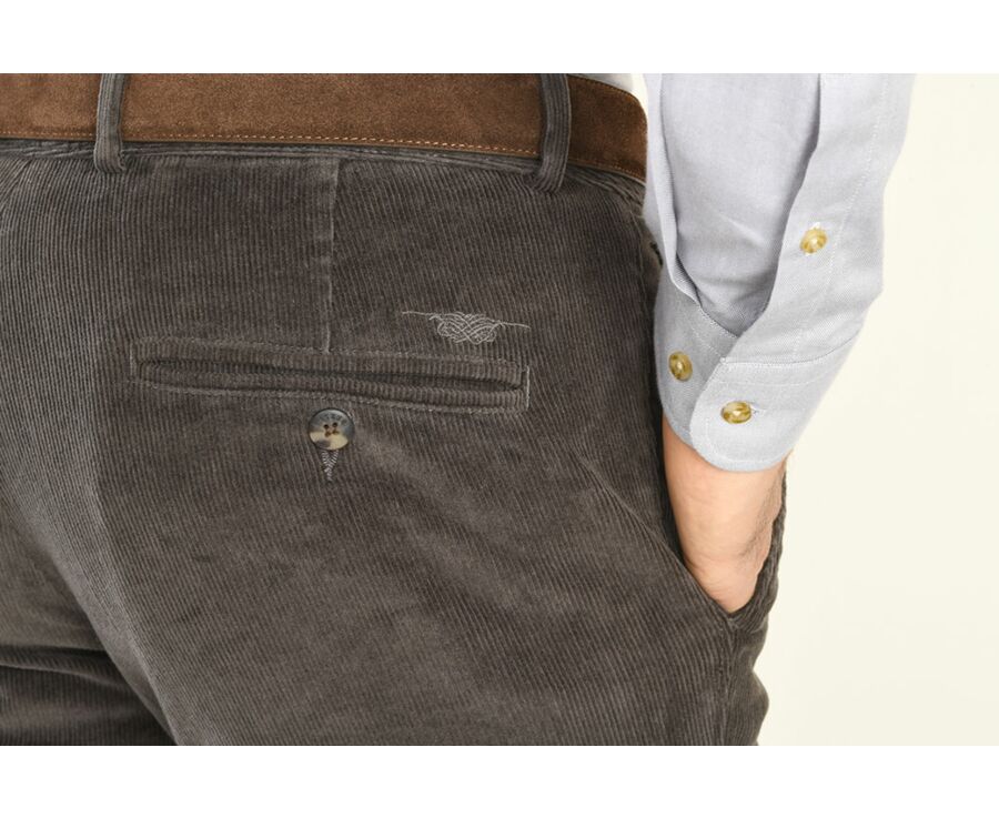 Pantalon chino velours côtelé homme Gris  Taupe - NORMAN