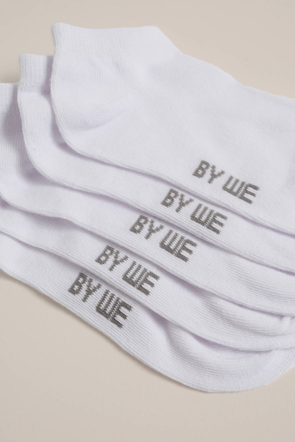 WE Fashion enkelsokken - set van 5 wit