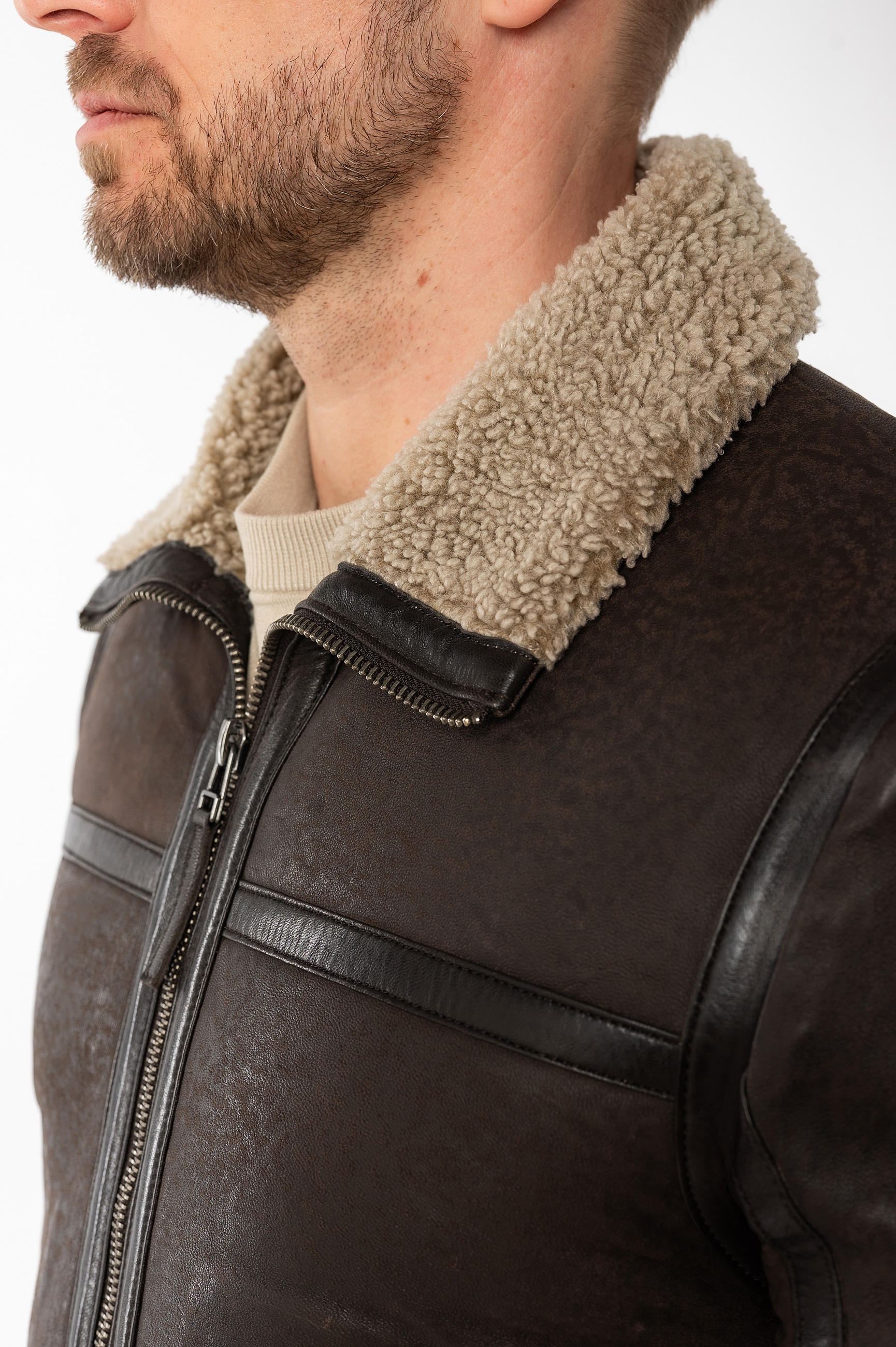 Mauritius Lederjacke »MMAlasko« mit Umlegekragen