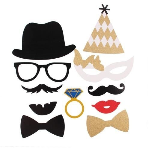 (31er Set) Photo Booth Fotorequisiten Hochzeit Party Foto Accessoires Dekorationen für lustige Bilder - Mr. / Mrs.