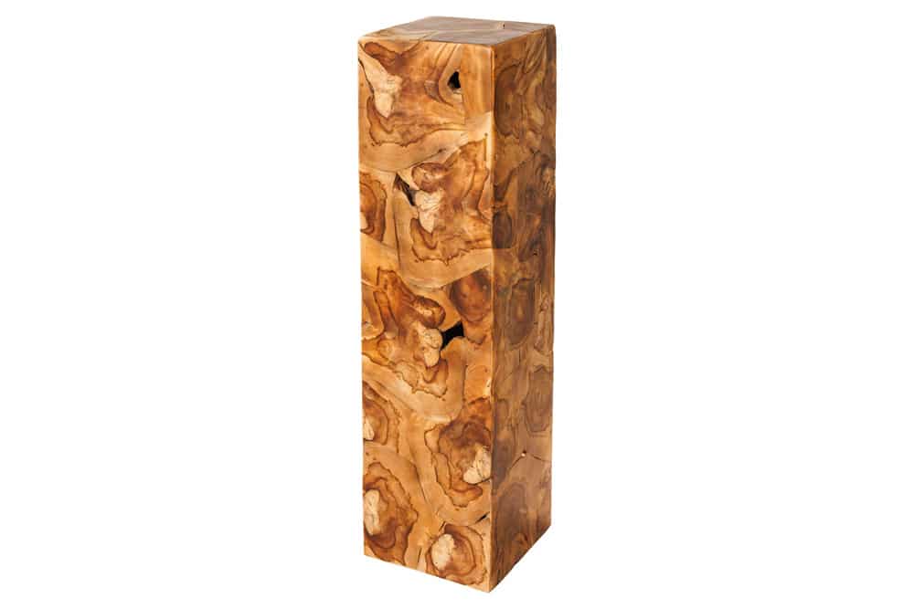 Massive Säule TRIBAL 110cm braun natur Teakholz handmade Dekoration