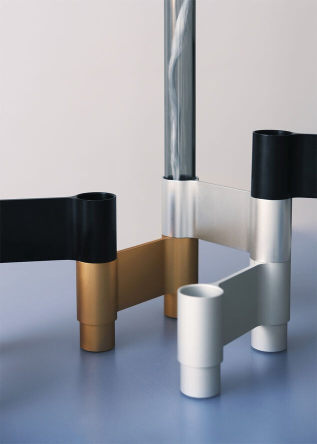 Studio About LINK, CANDLE HOLDER, POLISHED ALUMINIUM, 11060P 223