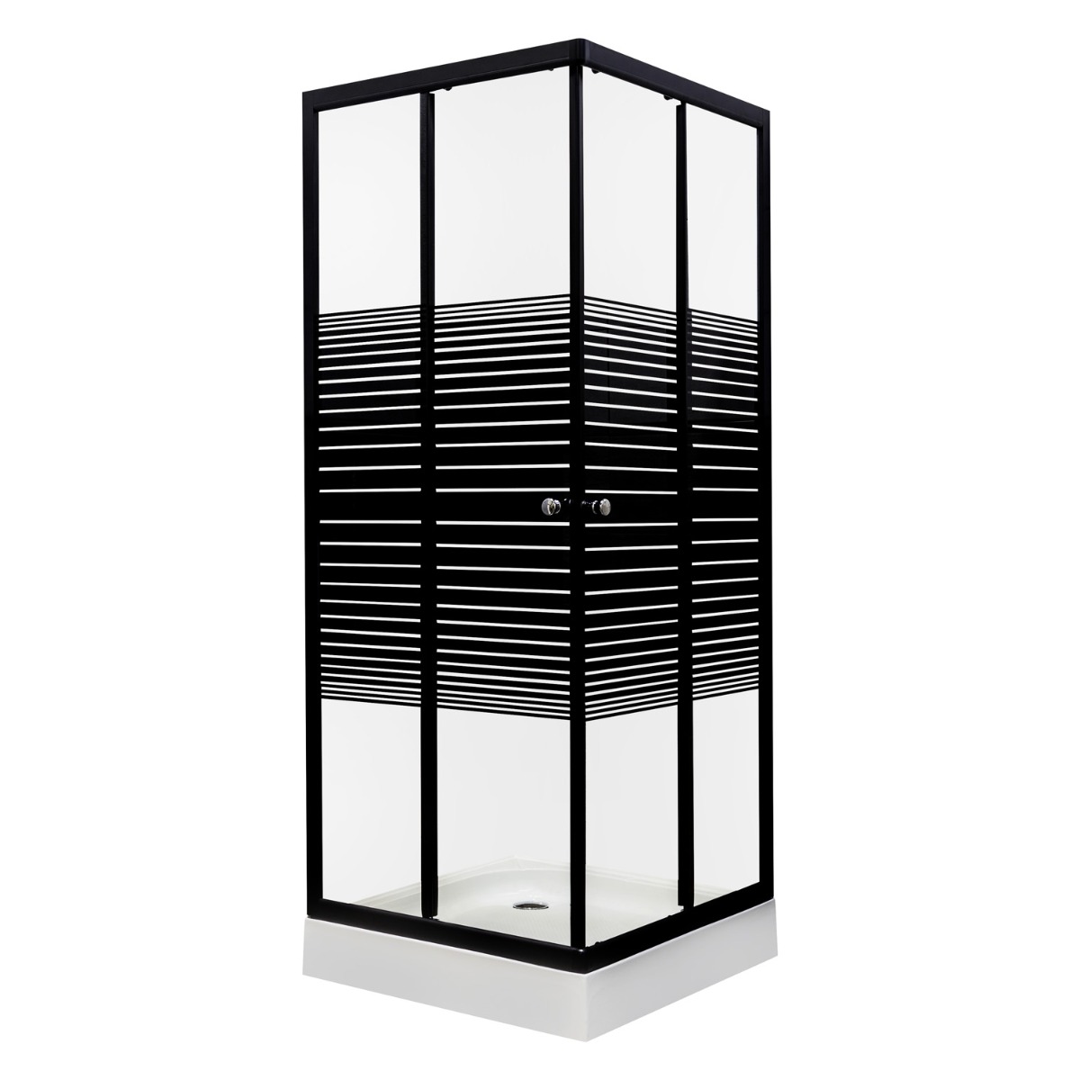 Kerra Pico Black douchecabine 90x90cm met douchebak