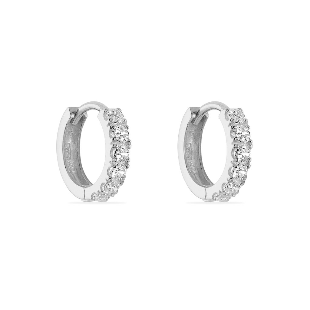 Créoles Andgelina Rondes Or Blanc Oxyde De Zirconium