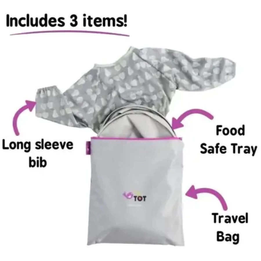 TidyTot Lätzchen Tidy Tot Lätzchen Starter Set grau, bunt