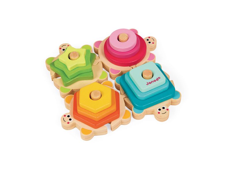 Janod Steckspiel Schildkröten Holz-Steckpuzzle Schildkröten
