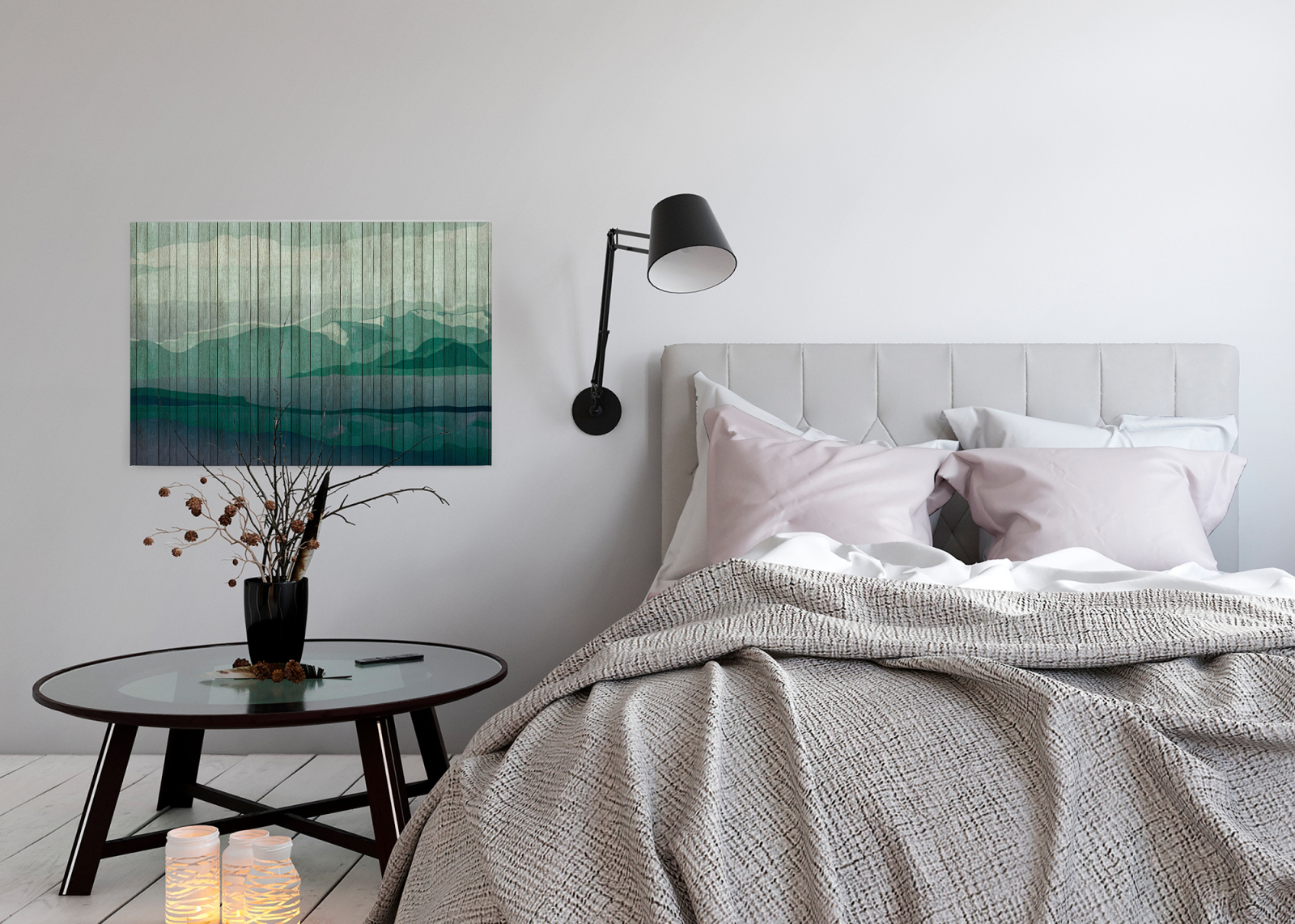 Leinwandbild BERGE - grün - 90x60 cm
