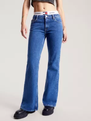 Calça jeans flare de cintura baixa Sophie