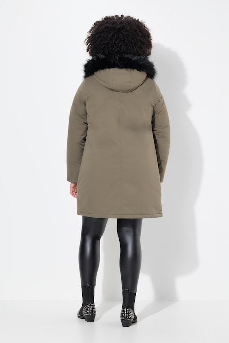Parka, oversized, Kapuze, Sternen-Futter