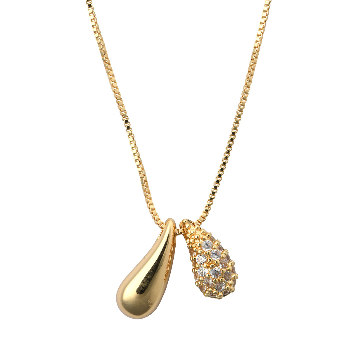 Gina Benotti Damen Kette mit zwei Anhängern gold