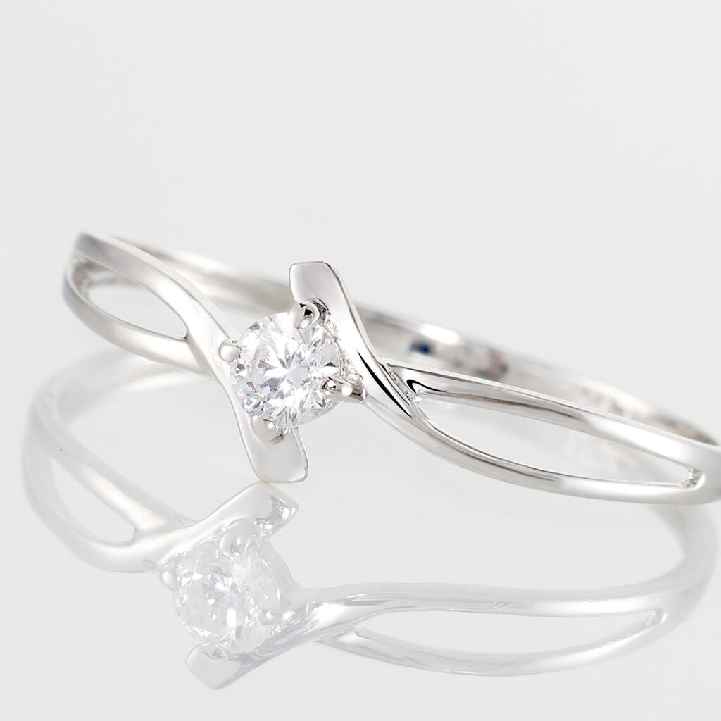 Bague Chamirame Or Blanc Oxyde De Zirconium