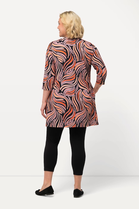 Longshirt, gemustert, Rundhals, 3/4-Arm