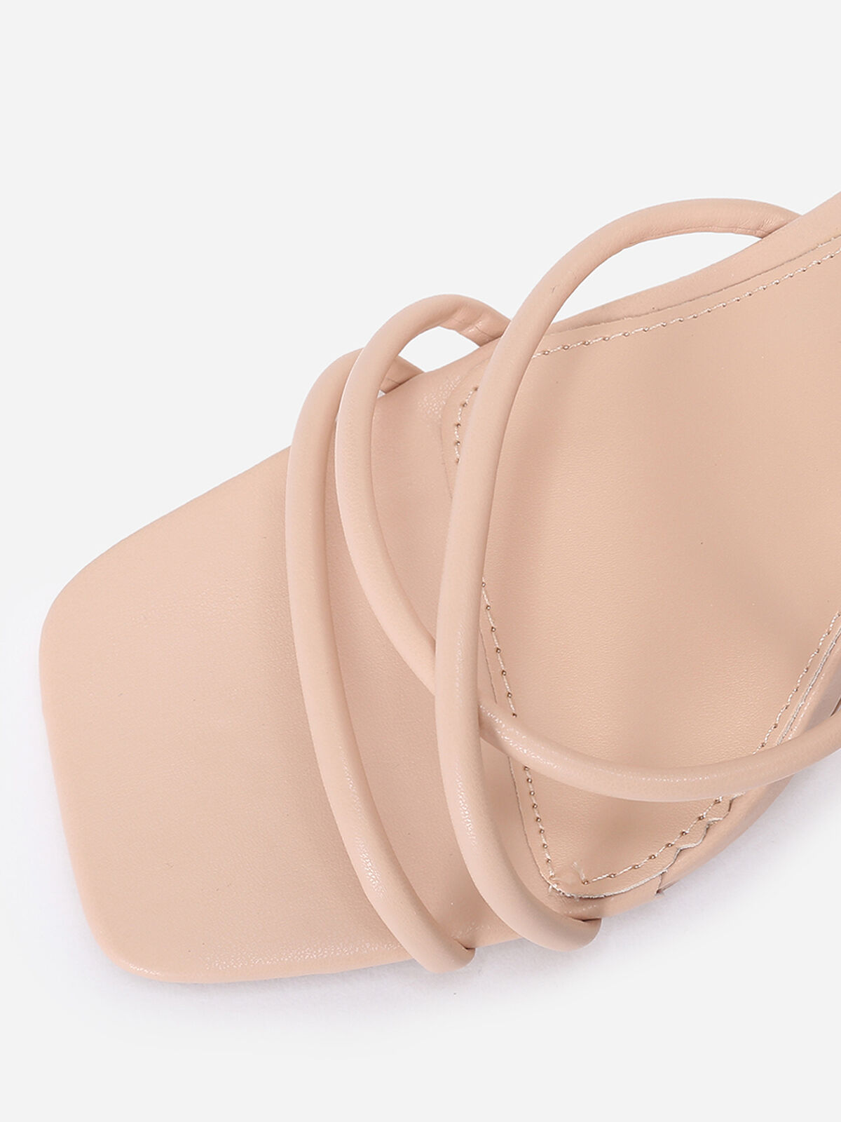 Sandales à fines brides en simili- Beige
