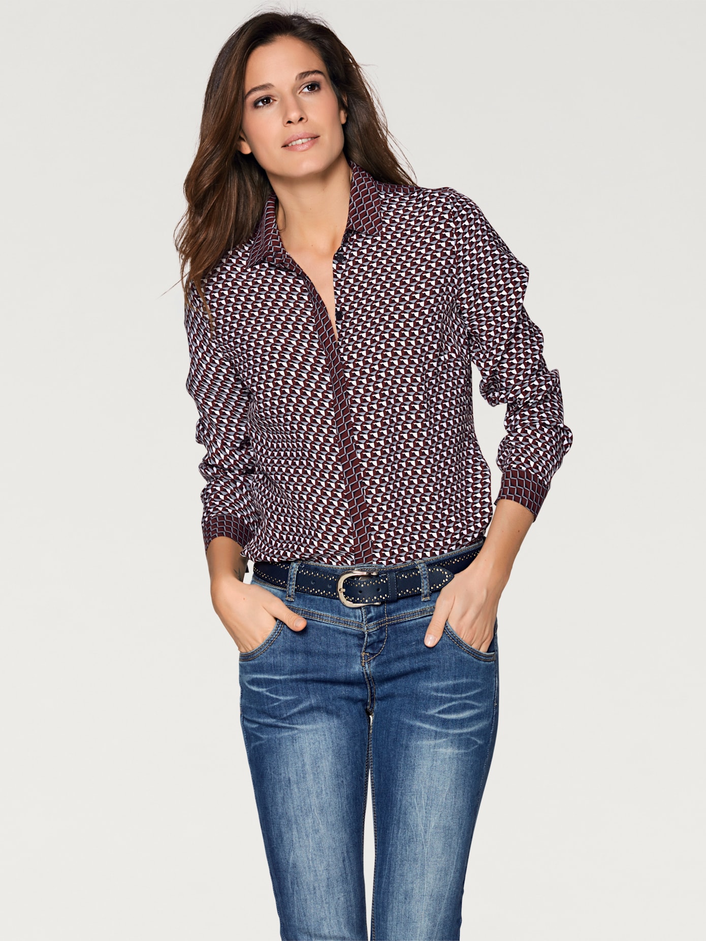 Chemisier look graphique, aspect patchwork