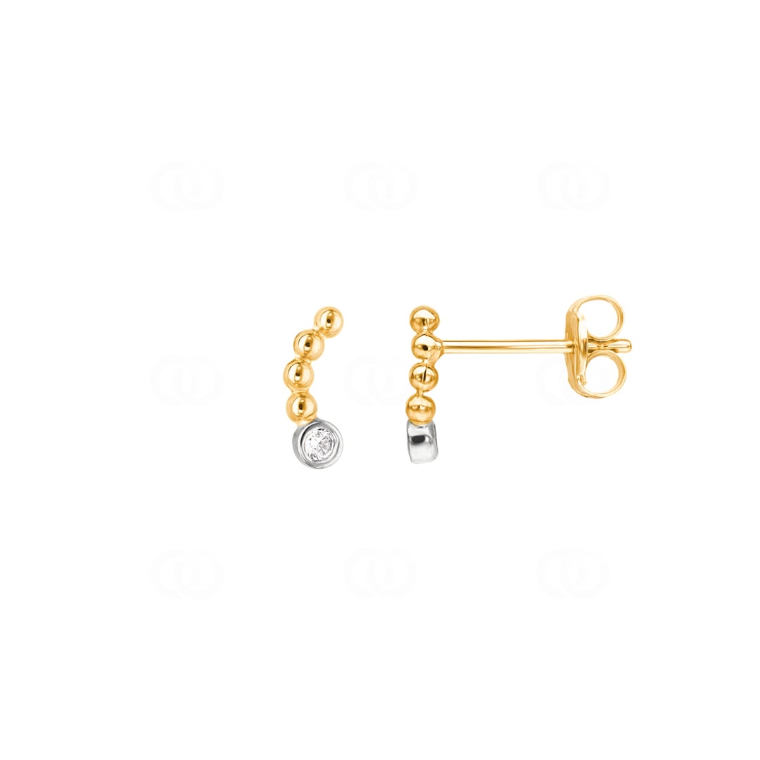 Ohrstecker 750/18 K Gelbgold mit Zirkonia