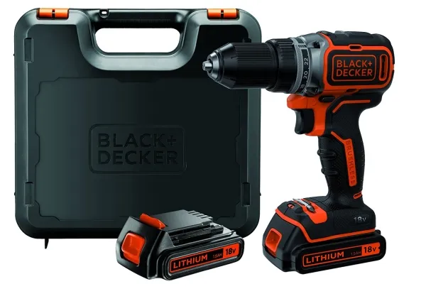 Black & Decker BL186KB-QW, Pistolgreb boremaskine, Børstefri, 1650 rpm, 2,5 cm, 410 rpm, 52 Nm
