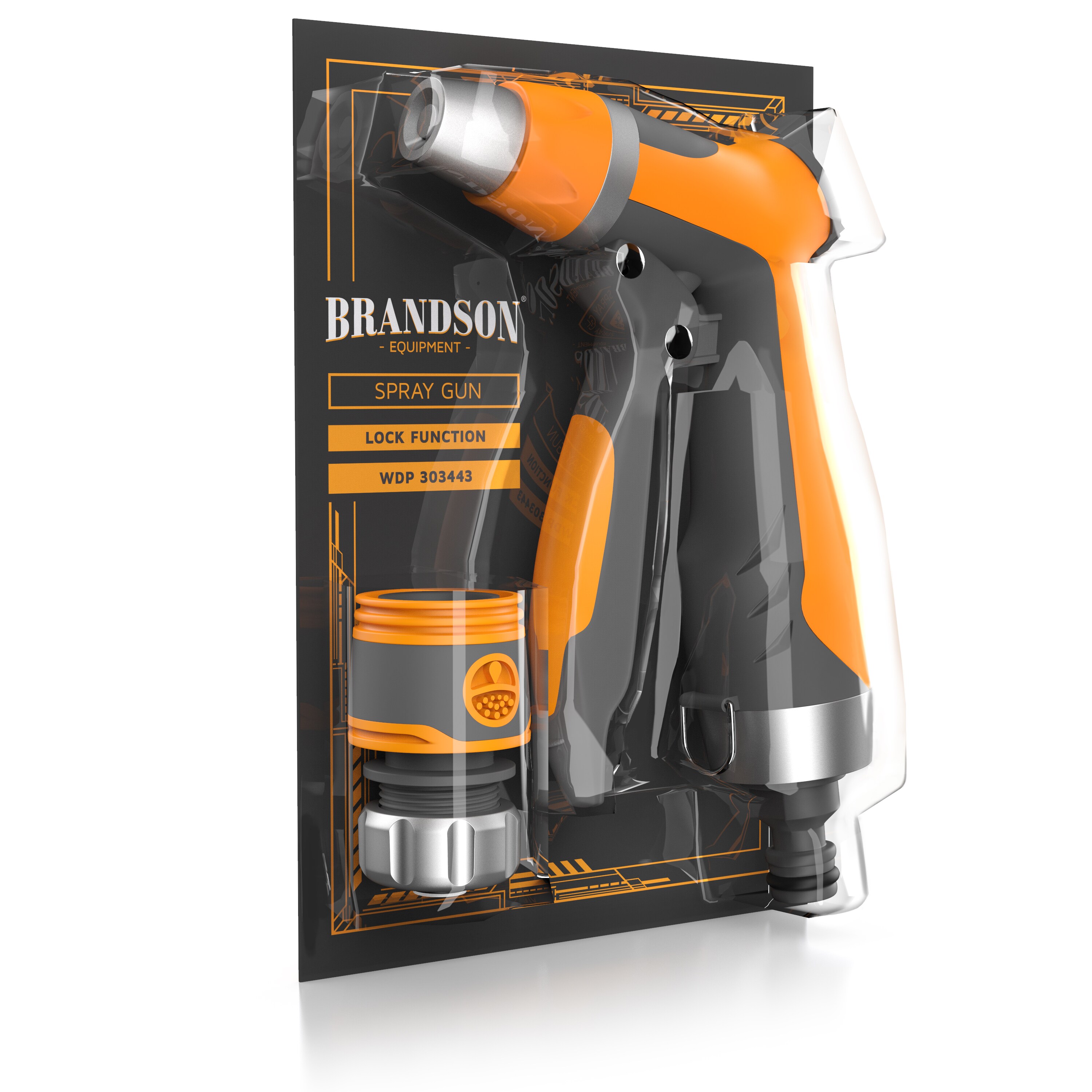 CSL Garten Handbrause - Gartenbrause für Gartenschlauch - Spritzpistole Pistolengriff mit Halteclip - 1-8 bar Wasserdruck - regelbar