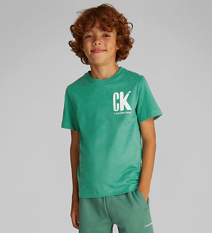 Calvin Klein T-Shirt - Brust Surf Grafik - Bahama Green