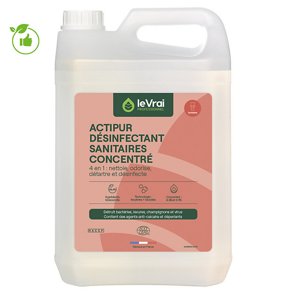 Nettoyant désinfectant sanitaires concentré Le Vrai Actipur 5 L