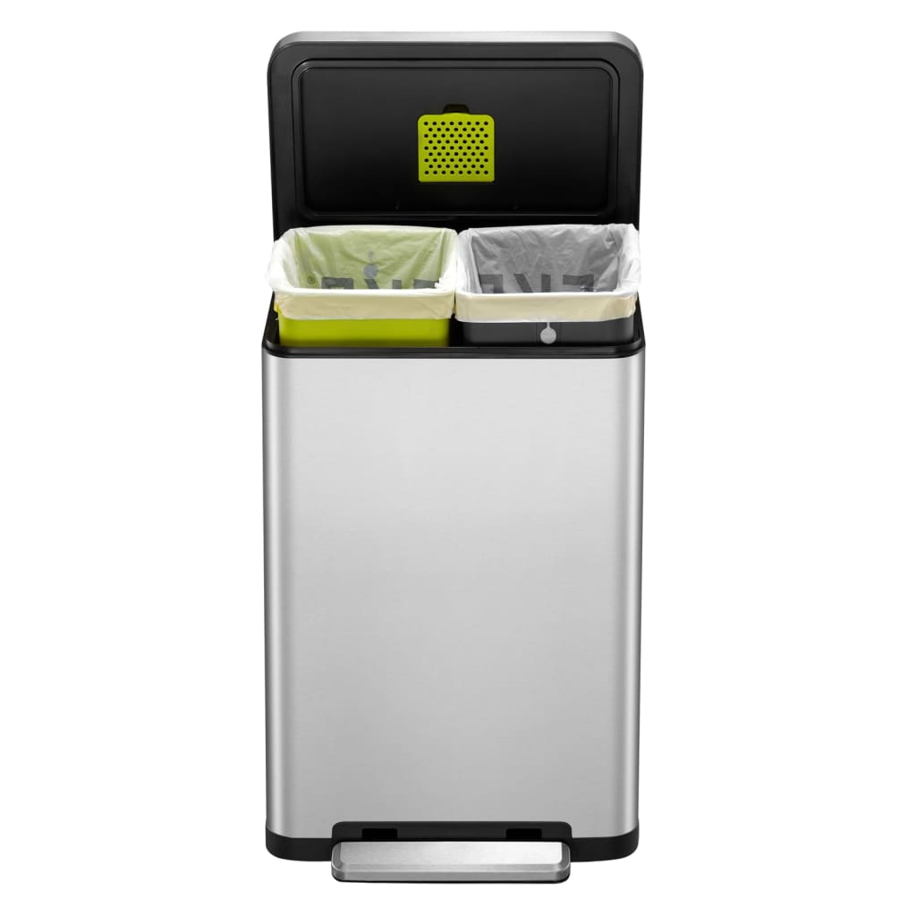 EKO Pedaalemmer X-Cube 2x20 L matzilverkleurig