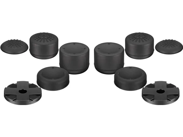 Goobay 58382, PlayStation 4, PlayStation 5, Tommelfingergreb-hætte, Sort, Silikone, Convex/Concave, Klæbende tape