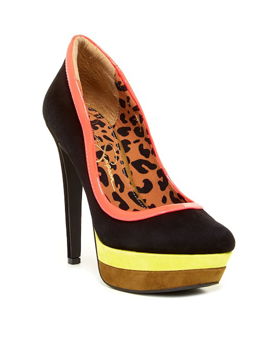 Black Multicolor Wedge Shoes