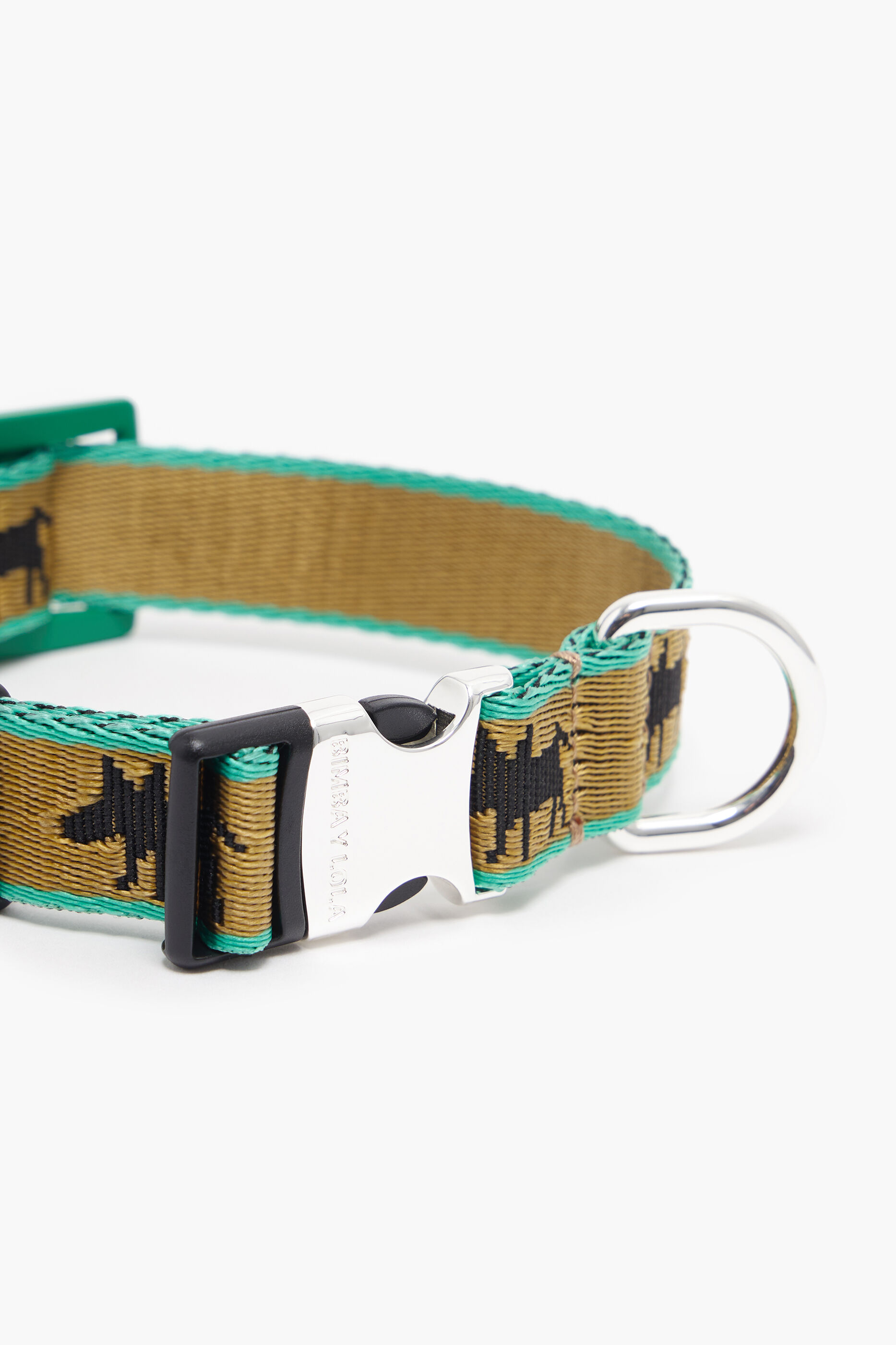 Coleira para animais de estimação Khaki Lola com logotipo