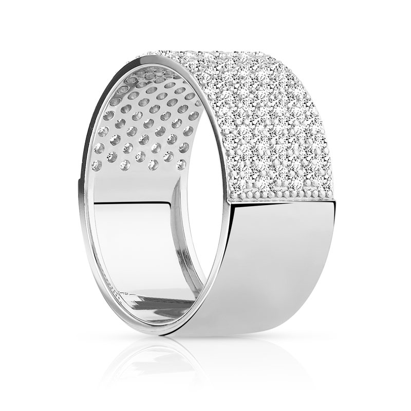 Bague or 750 blanc diamant