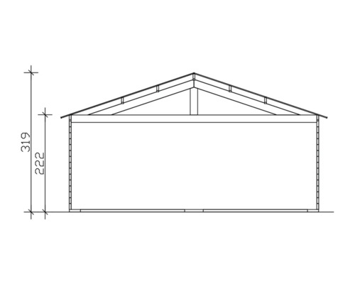 SKAN HOLZ Varberg 3 blokhut garage, 570 x 525 cm, natuurlijke afwerking