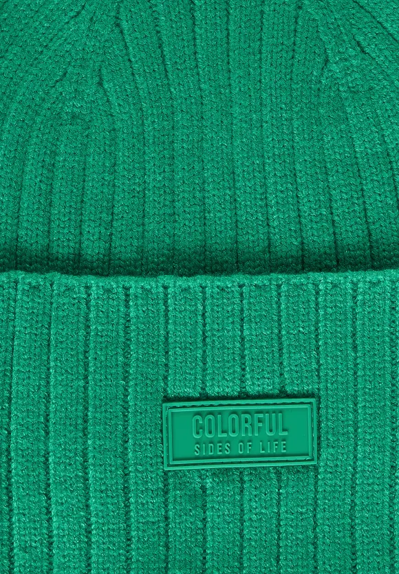 Strick Beanie - dark cameo green