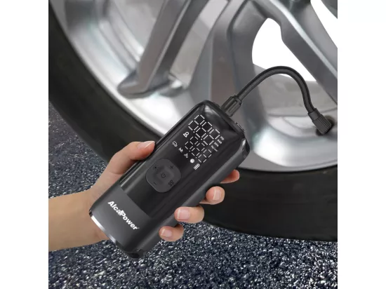 Mini compresseur portable pour voiture et vélo 150 PSI 3 en 1 Compresseur, PowerBank et torche