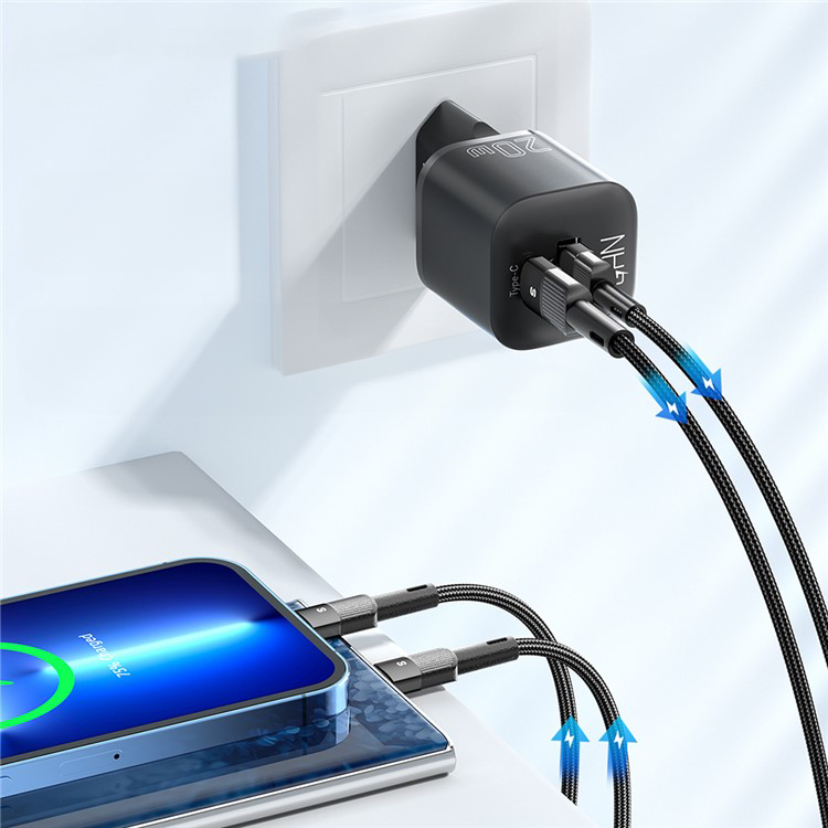 (20W) USB A / USB C GaN Ladegerät Fast Charge Netzteil - Weiss